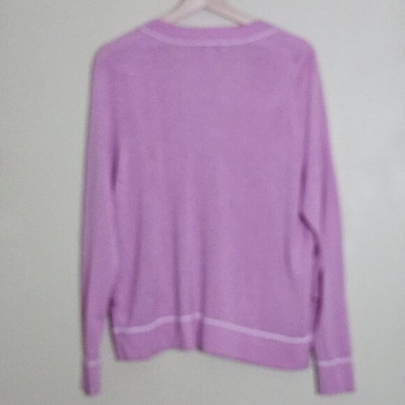 Athleta Cardigan Womens L Pink Buttons Pockets Knit Wool Blend LS Athleisure - Picture 2 of 15